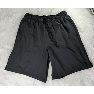 Bad Birdie Range Active Shorts Mens Small Black Lined Logo Athletic Drawstring